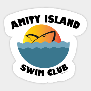 JAWS Movie Amity Island Swim Club Sticker
